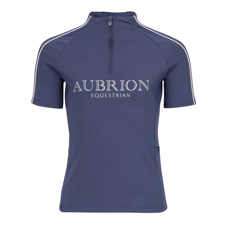 Shires Aubrion Equestrian Junior Short Sleeve Base Layer - Midnight