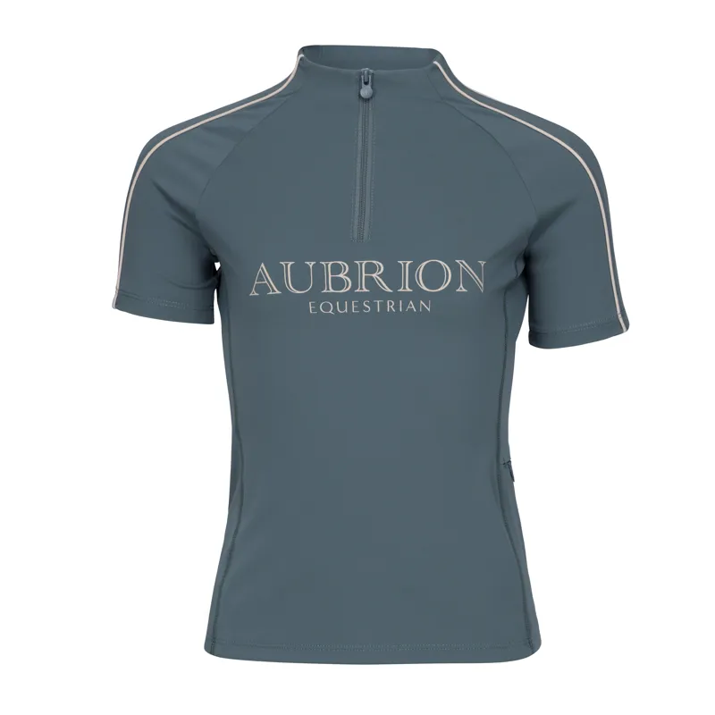 Shires Aubrion Equestrian Junior Short Sleeve Base Layer - Thyme