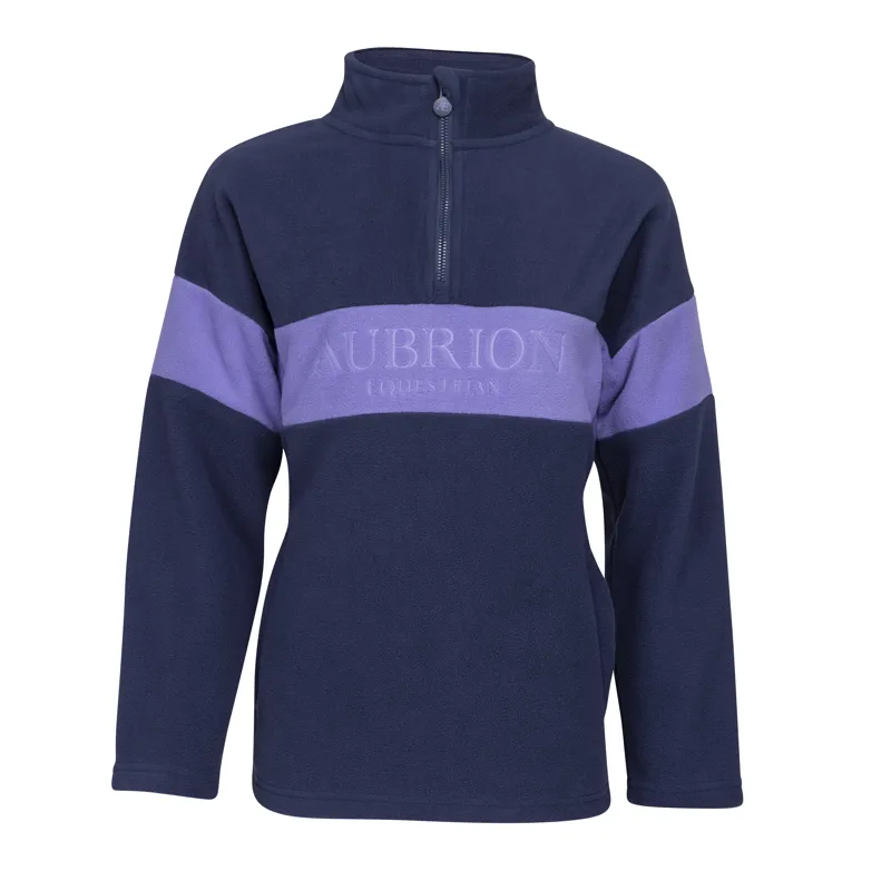 Shires Aubrion Equestrian Junior Quarter Zip Fleece - Midnight/Heather-1