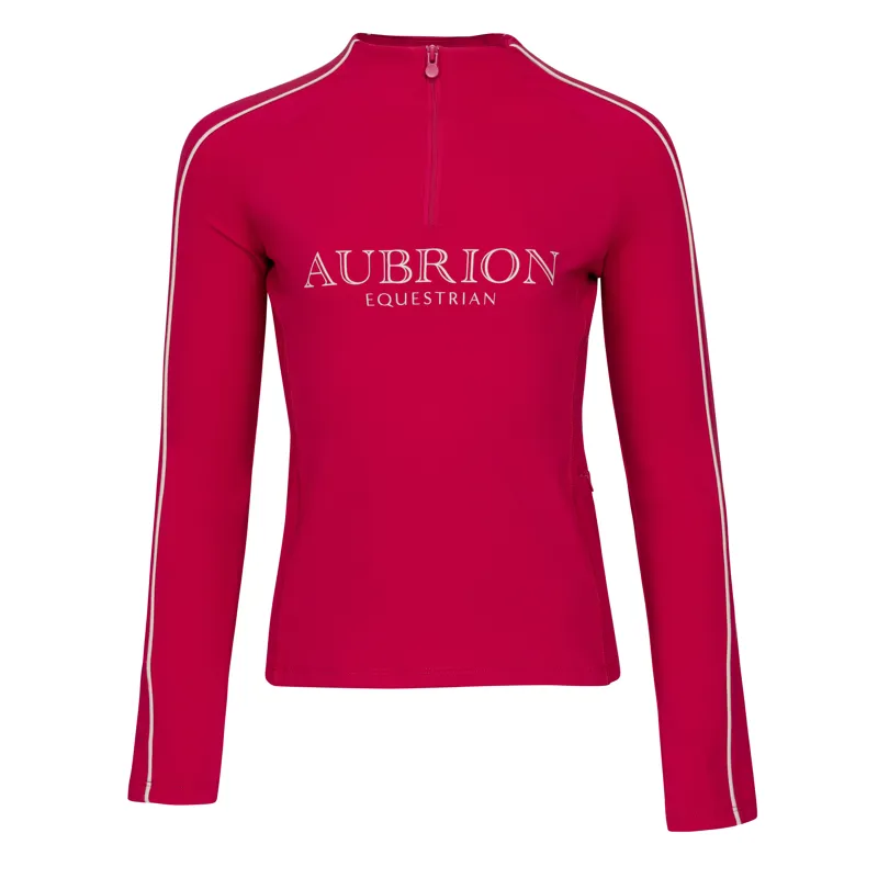 Aubrion Equestrian Junior Long Sleeve Base Layer - Dewberry