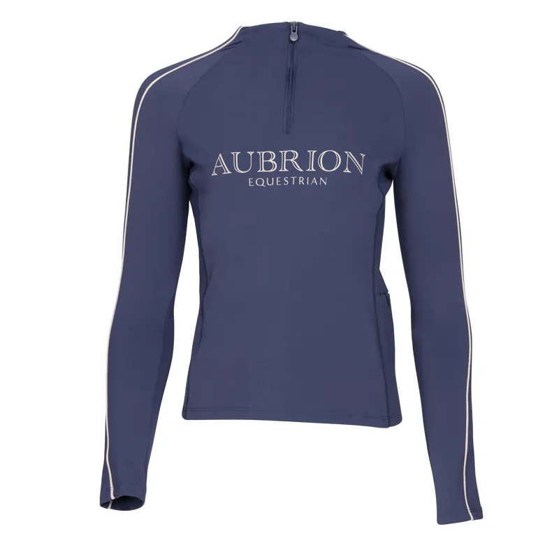 Shires Aubrion Equestrian Junior Long Sleeve Base Layer - Midnight