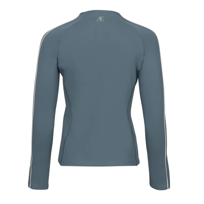 Shires Aubrion Equestrian Junior Long Sleeve Base Layer - Thyme-1