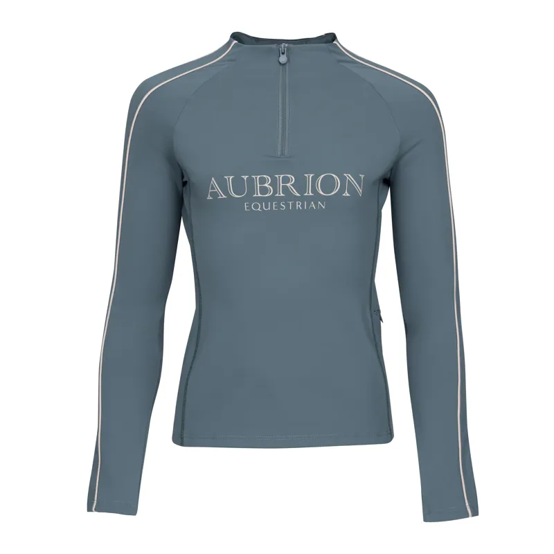 Shires Aubrion Equestrian Junior Long Sleeve Base Layer - Thyme