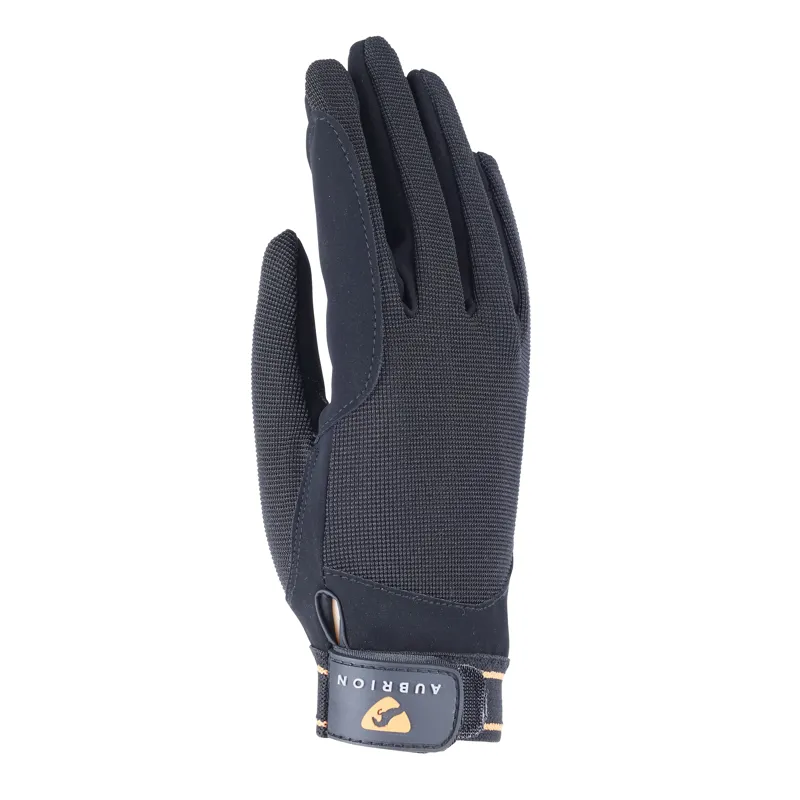 Shires Aubrion Mesh Riding Gloves - Black-1