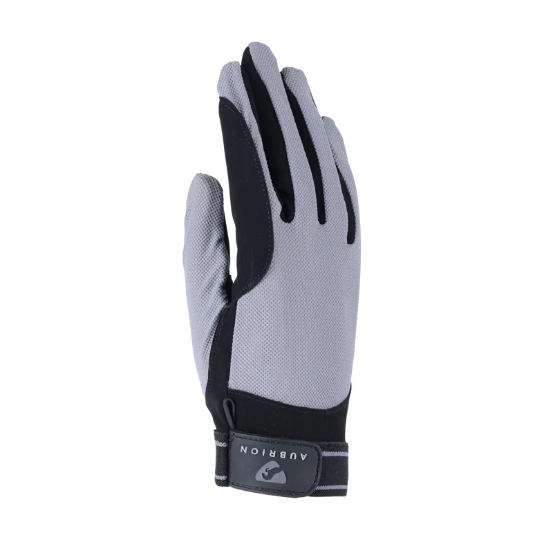 Shires Aubrion Mesh Riding Gloves - Grey-1