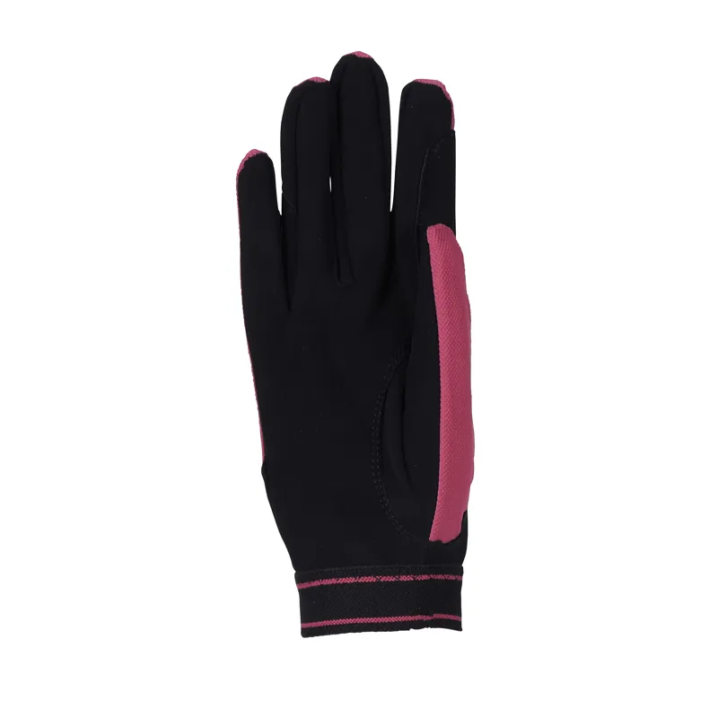 Shires Aubrion Mesh Riding Gloves - Raspberry-2