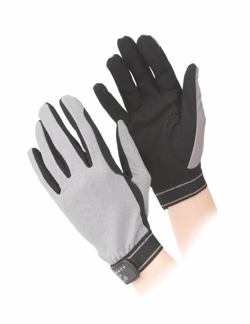 Shires Aubrion Mesh Riding Gloves - Grey-3