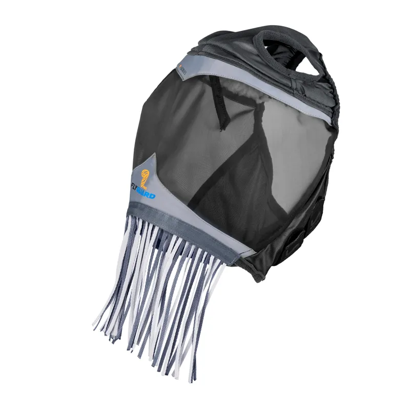 Shires FlyGuard Pro Fine Mesh Fly Mask With Ear Holes and Nose Fringe - Jet