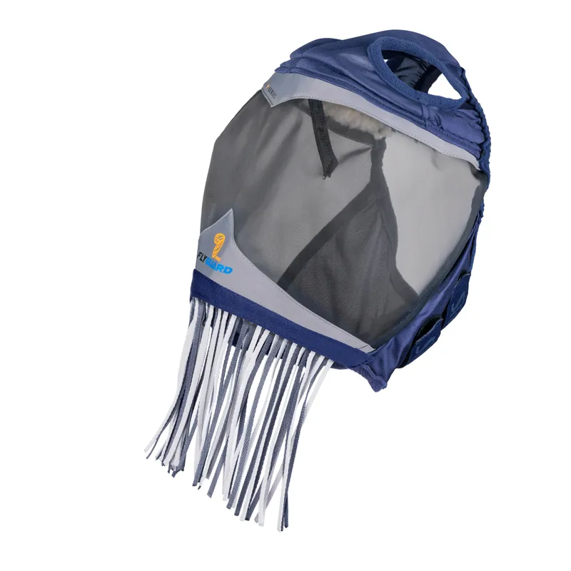 Shires FlyGuard Pro Fine Mesh Fly Mask With Ear Holes and Nose Fringe - Navy