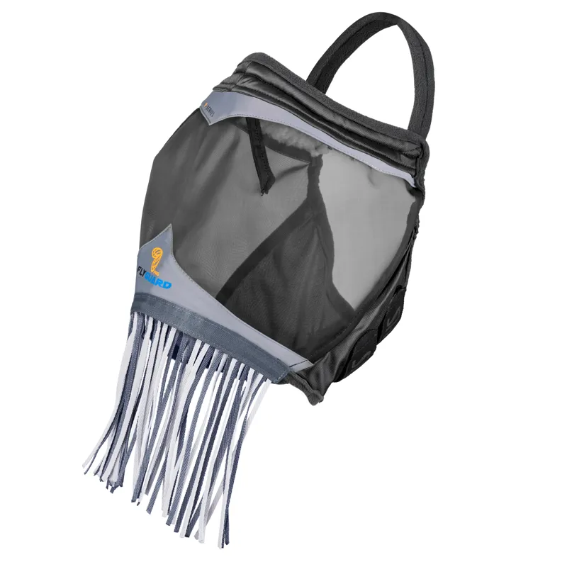 Shires FlyGuard Pro Fine Mesh Earless Fly Mask With Nose Fringe - Jet