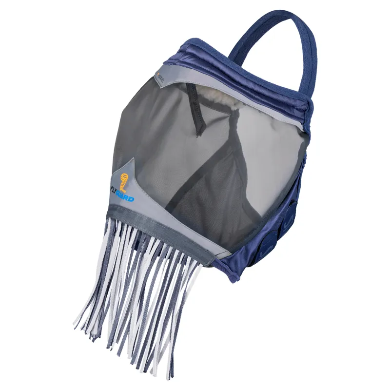 Shires FlyGuard Pro Fine Mesh Earless Fly Mask With Nose Fringe - Navy
