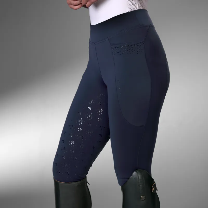 Shires Aubrion Optima GX Women's Riding Tights - Navy-3