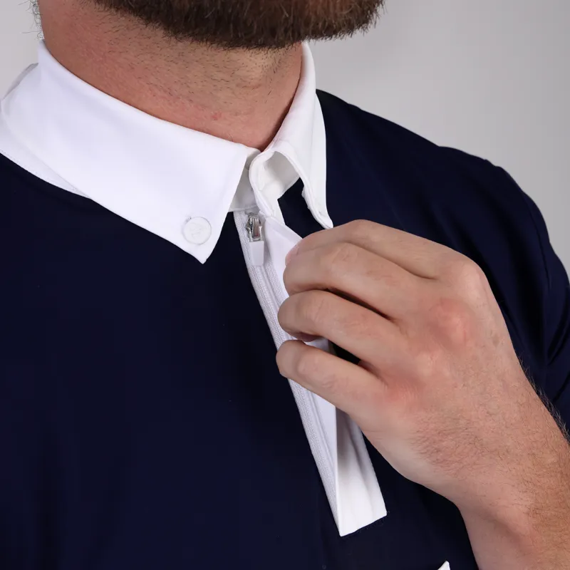 Shires Aubrion Optima MX Zip Men's Show Shirt - Navy-1