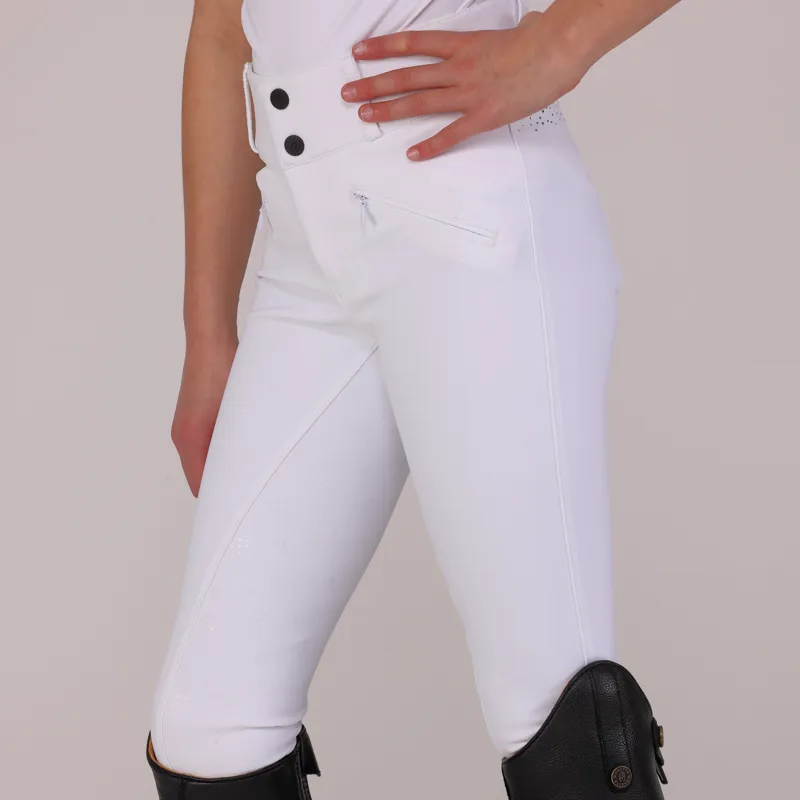 Shires Aubrion Optima GX Children's Breeches - White-4
