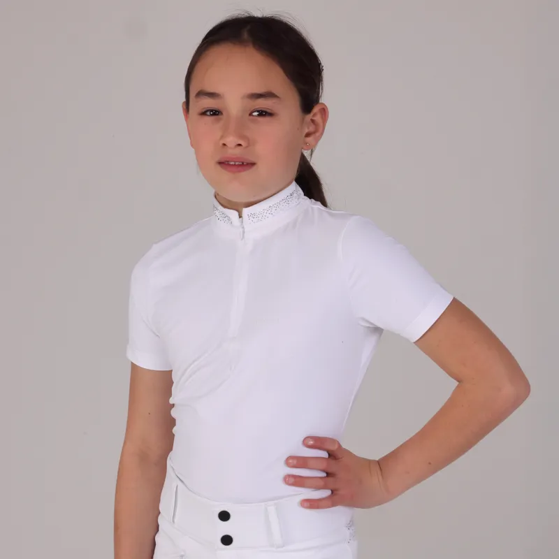 Shires Aubrion Optima GX Children's Show Shirt - White -3
