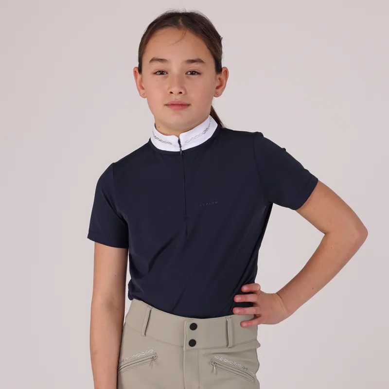 Shires Aubrion Optima LX Children's Show Shirt - Navy-3