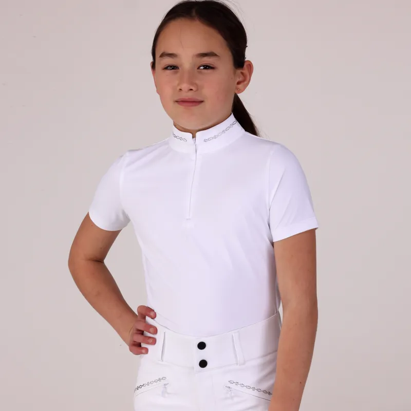 Shires Aubrion Optima LX Children's Show Shirt - White-3