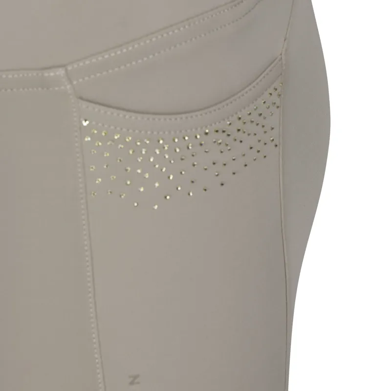 Shires Aubrion Optima GX Children's Riding Tights - Beige-4