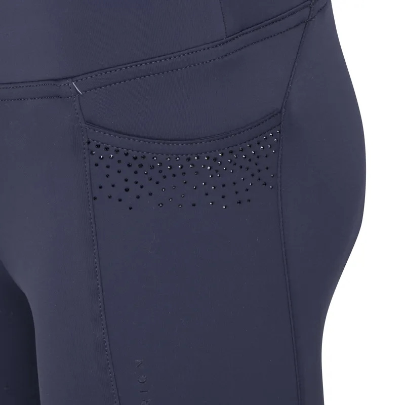 Shires Aubrion Optima GX Children's Riding Tights - Navy-2