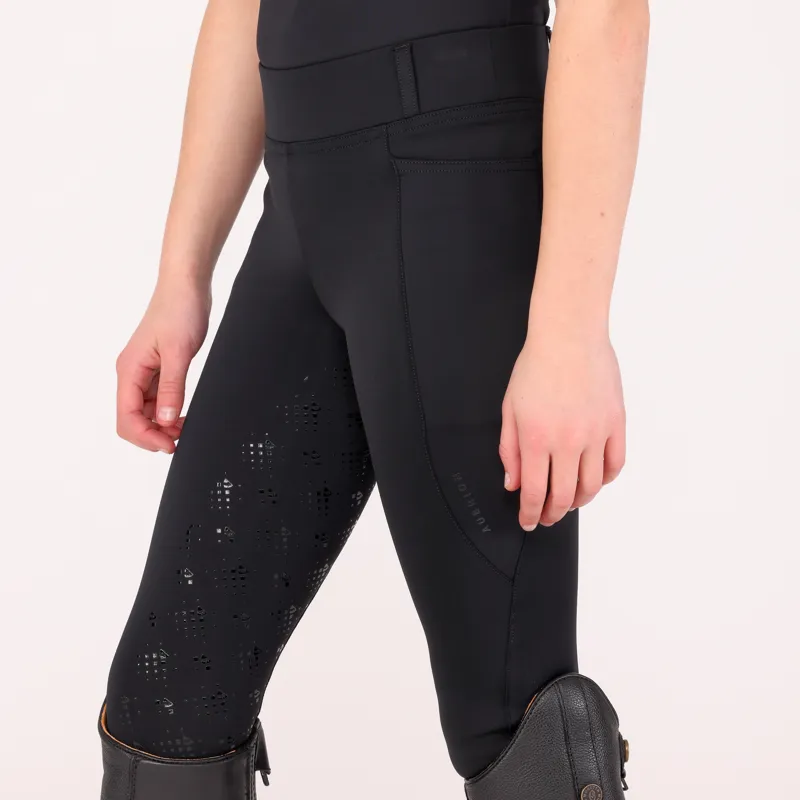 Shires Aubrion Optima LX Children's Riding Tights - Black-2