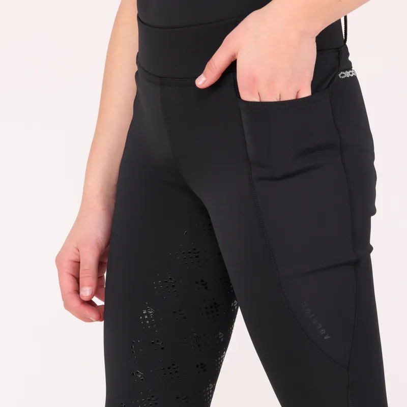 Shires Aubrion Optima LX Children's Riding Tights - Black-3
