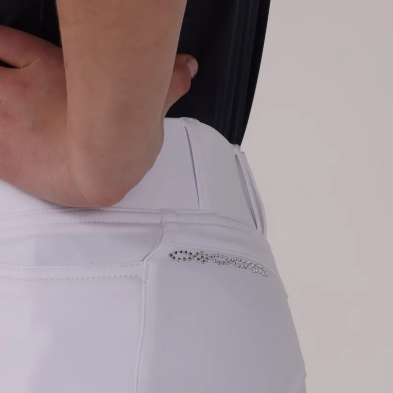 Shires Aubrion Optima LX Children's Riding Tights - White-2