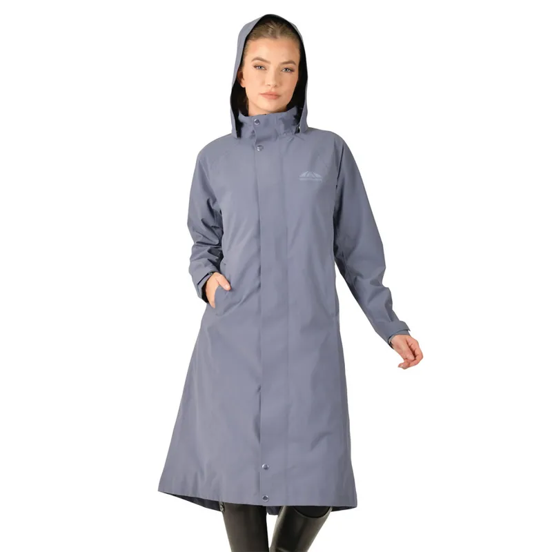 WeatherBeeta Windbreaker Longline Waterproof Riding Ladies Jacket - Slate Blue-2
