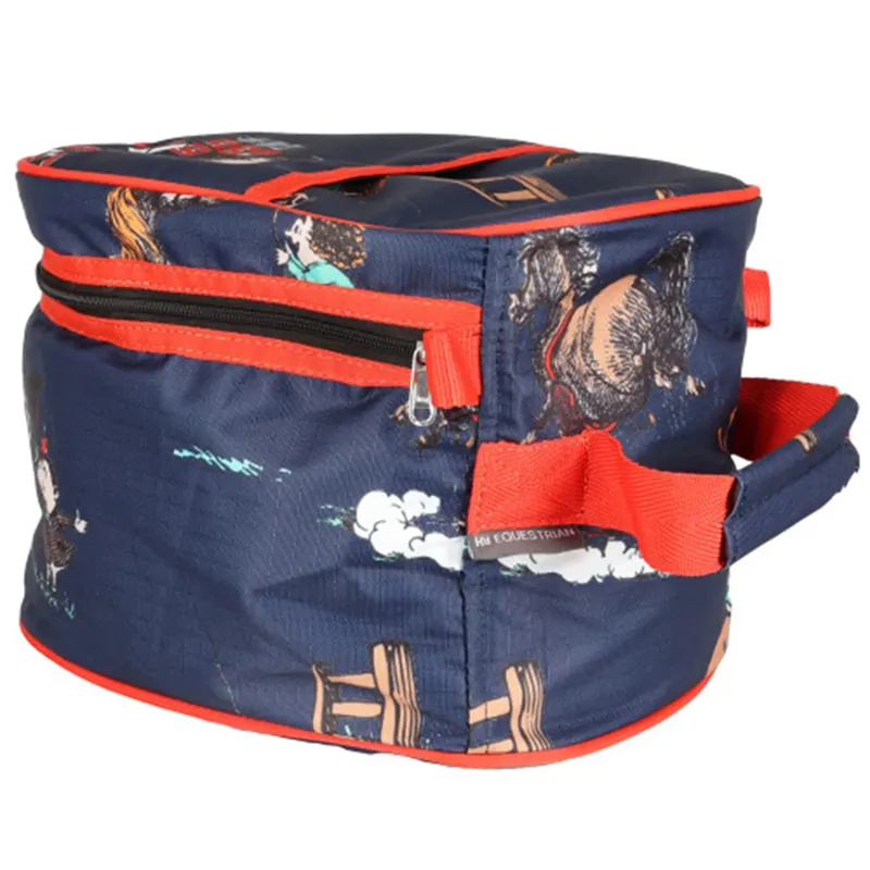 Hy Equestrian Thelwell Collection Practice Makes Perfect Hat Bag - Navy/Red