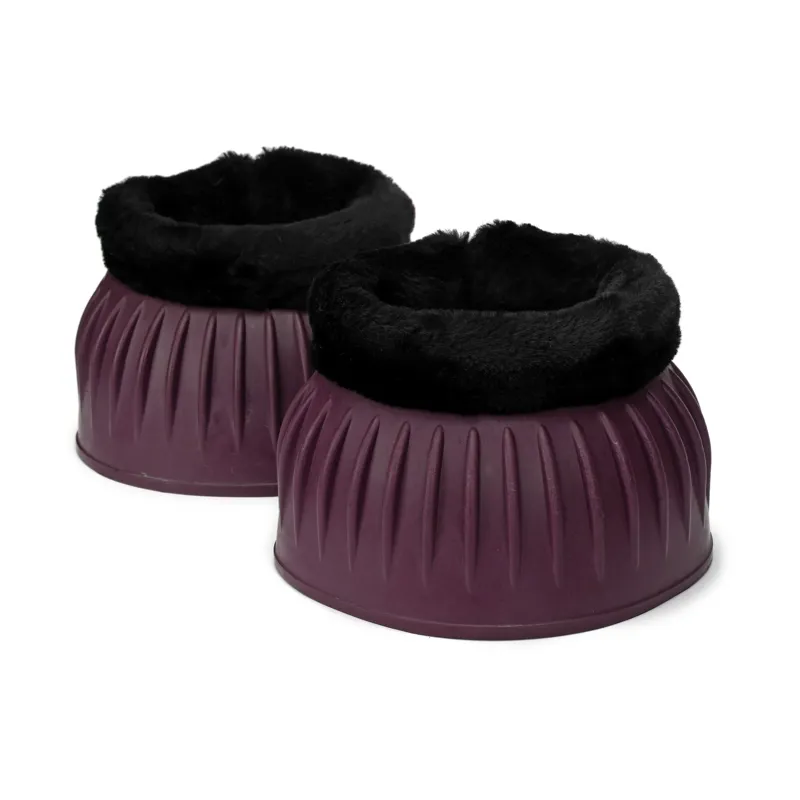 Shires ARMA Black Fleece Over Reach Boots - Black Cherry-2