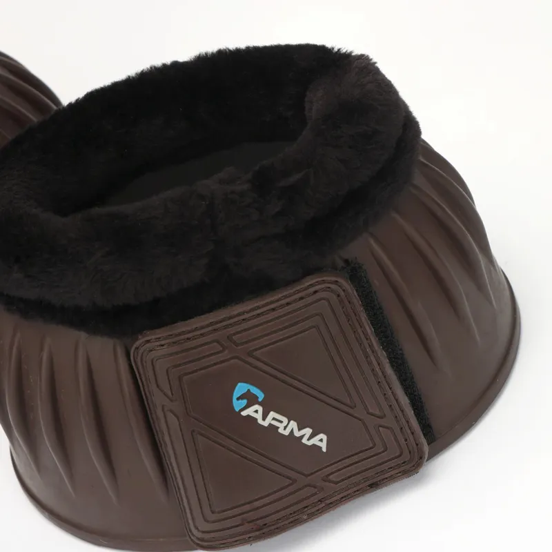 Shires ARMA Black Fleece Over Reach Boots - Brown-1