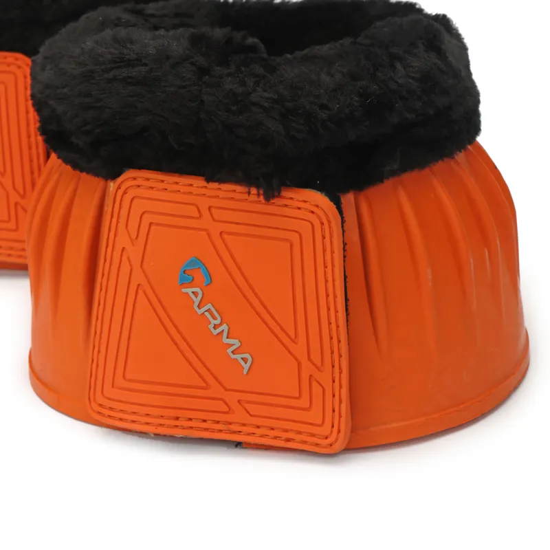 Shires ARMA Black Fleece Over Reach Boots - Orange-1