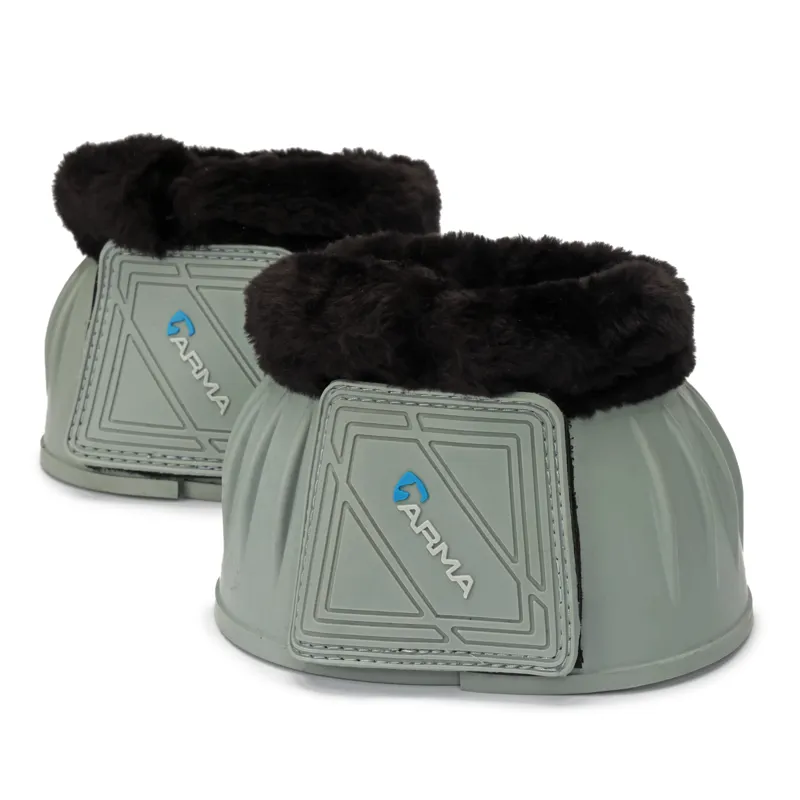 Shires ARMA Black Fleece Over Reach Boots - Grey-1