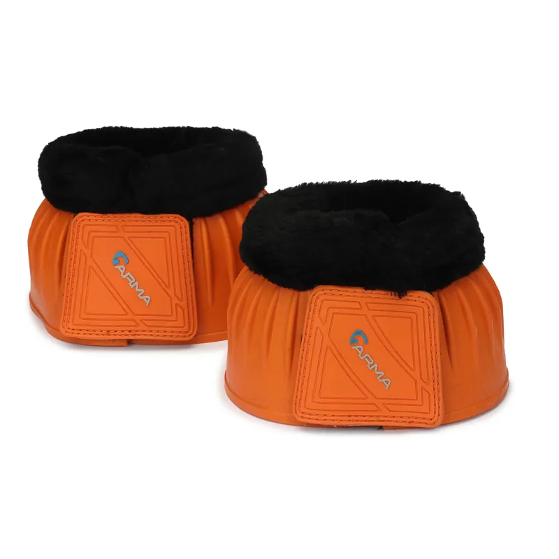 Shires ARMA Black Fleece Over Reach Boots - Orange