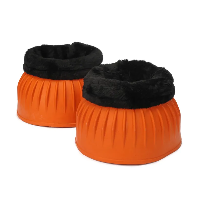 Shires ARMA Black Fleece Over Reach Boots - Orange-2