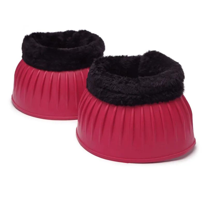 Shires ARMA Black Fleece Over Reach Boots - Pink-2