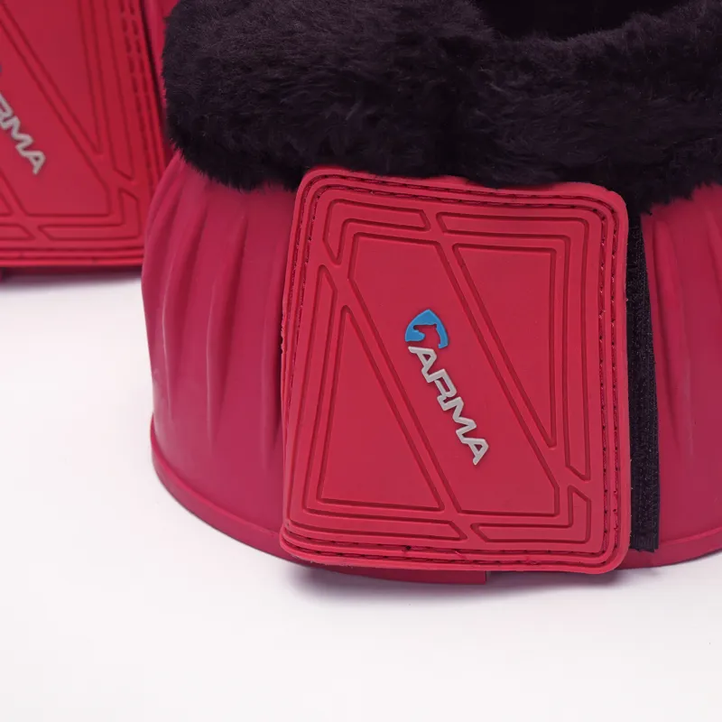 Shires ARMA Black Fleece Over Reach Boots - Pink-1