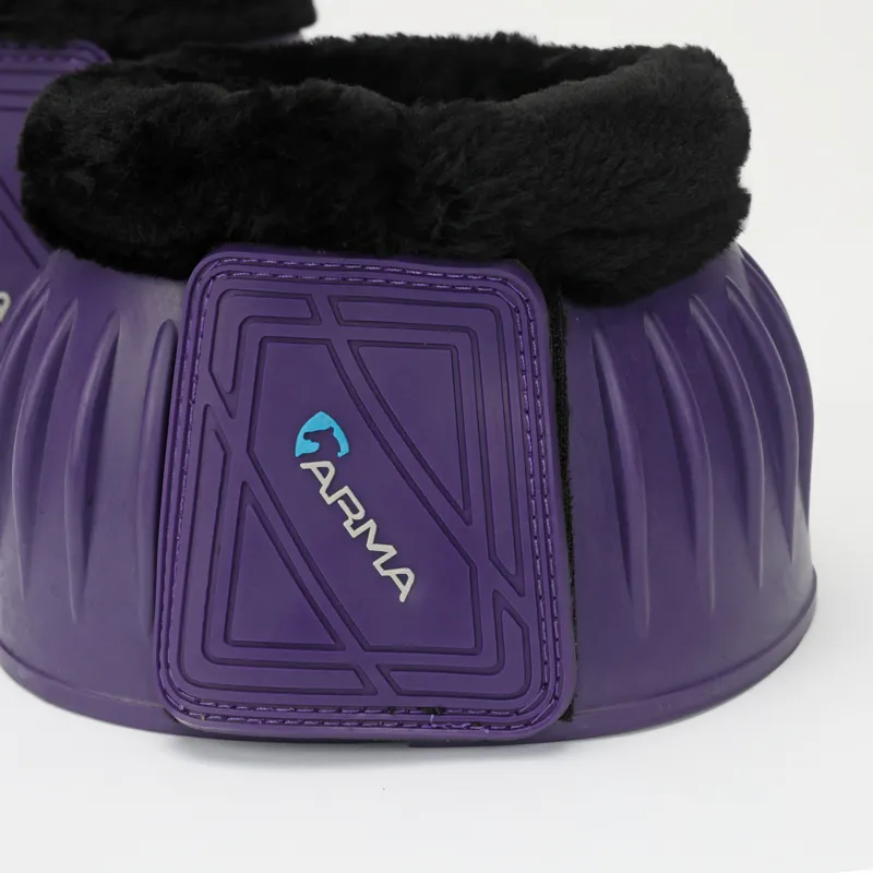 Shires ARMA Black Fleece Over Reach Boots - Purple-1