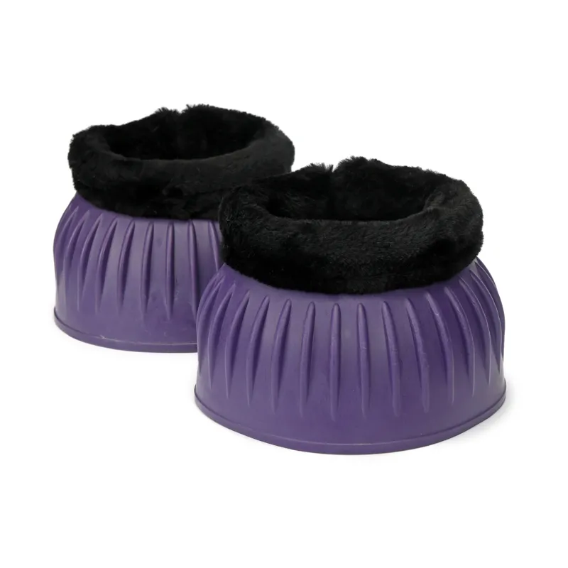 Shires ARMA Black Fleece Over Reach Boots - Purple-2