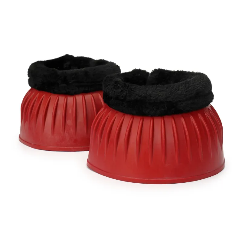 Shires ARMA Black Fleece Over Reach Boots - Red-2