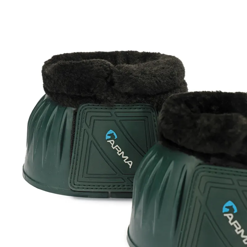 Shires ARMA Black Fleece Over Reach Boots - Green-1
