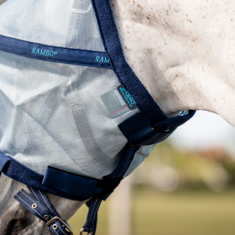 Horseware Rambo Plus Fly Mask - Azure Blue/Electric Blue-1