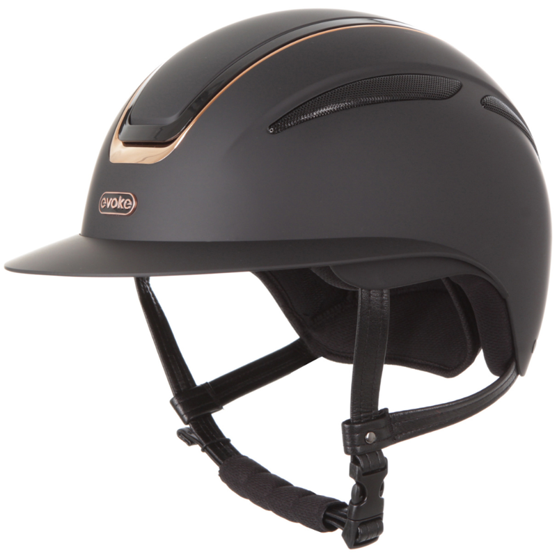 Evoke Callisto Wide Peak Helmet - Black/Rose Gold