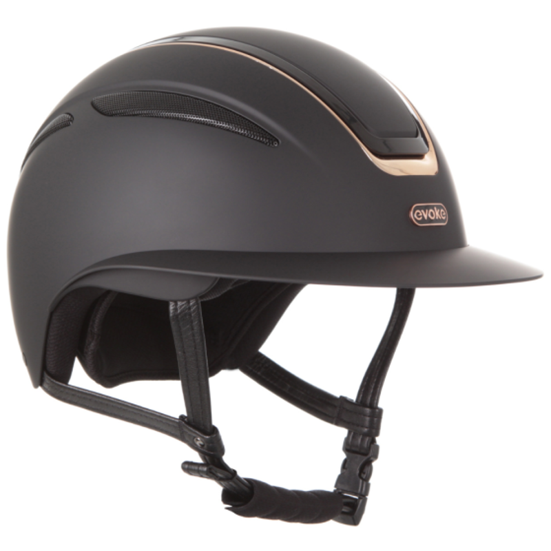 Evoke Callisto Wide Peak Helmet - Black/Rose Gold-3