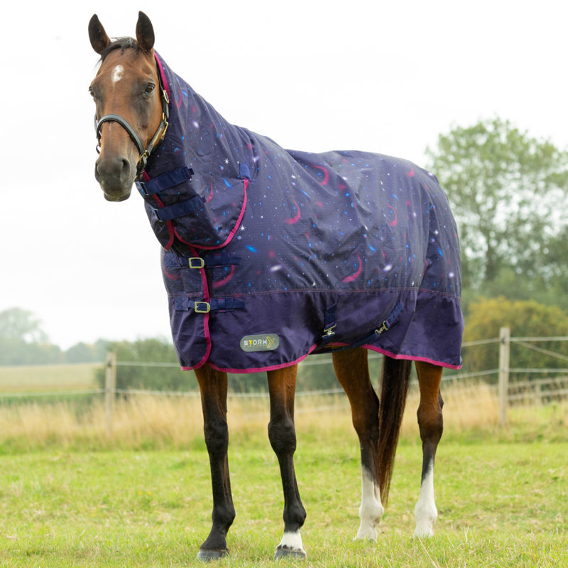 StormX Original Out Of This World 200 Combi Turnout Rug - Navy/Magenta