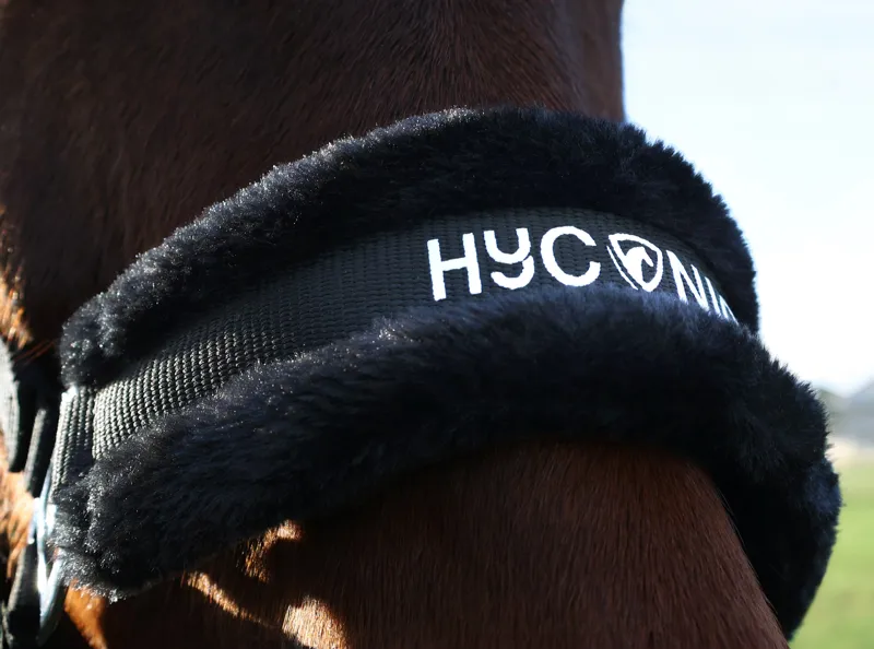 HYCONIC Faux Fur Head Collar and Lead Rope - Black-1