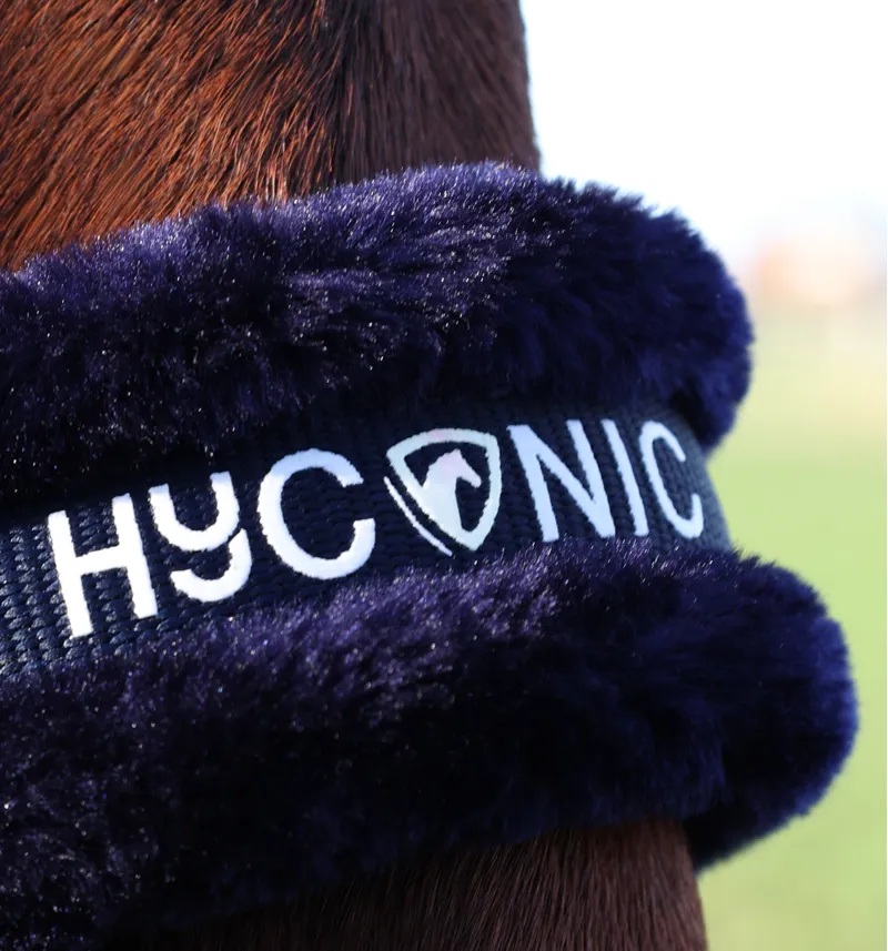 HYCONIC Faux Fur Head Collar and Lead Rope - Navy-2