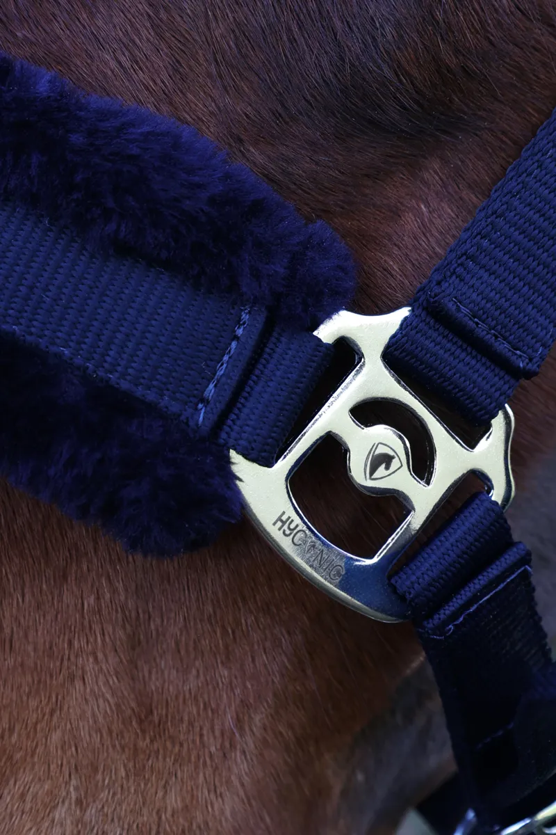 HYCONIC Faux Fur Head Collar and Lead Rope - Navy-3