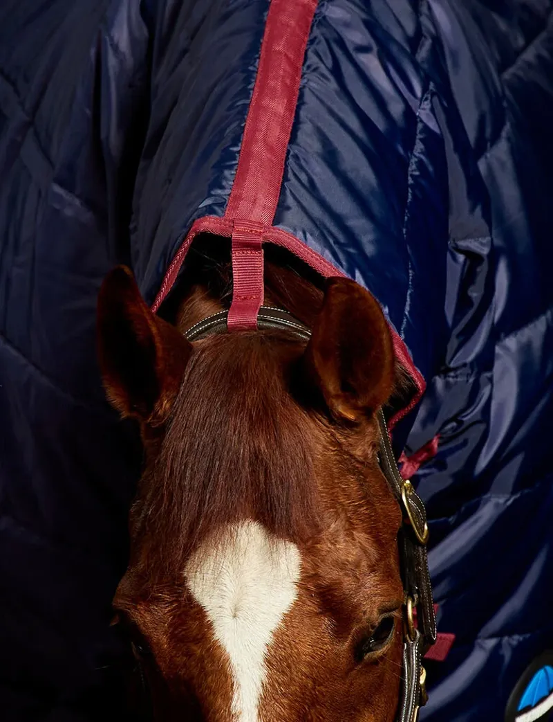 WeatherBeeta ComFiTec 210D Channel Quilt Stable Combo Neck 360g Rug - Navy/Burgundy-2