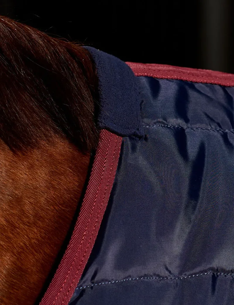 WeatherBeeta ComFiTec 210D Channel Quilt Stable Standard Neck 220g Rug - Navy/Burgundy-3