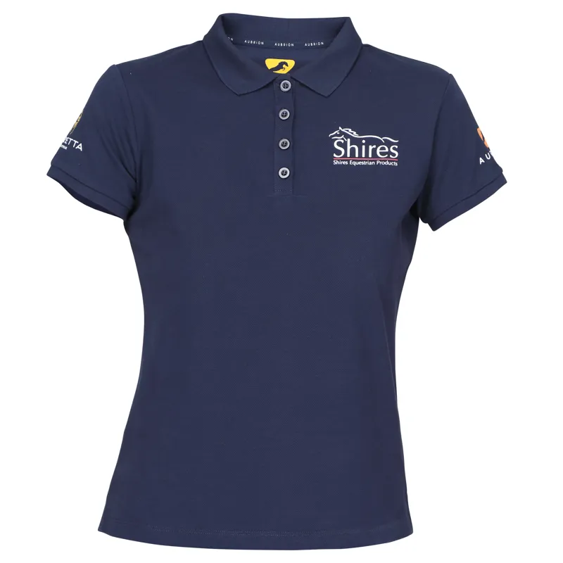 Shires Aubrion Branded Ladies Polo Shirt - Navy